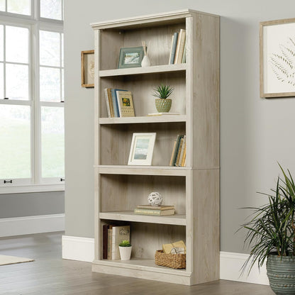 Sauder 5 Tier Book Shelf Wooden Bookcase Multipurpose Bookshelf for Home Office, Living Room, in