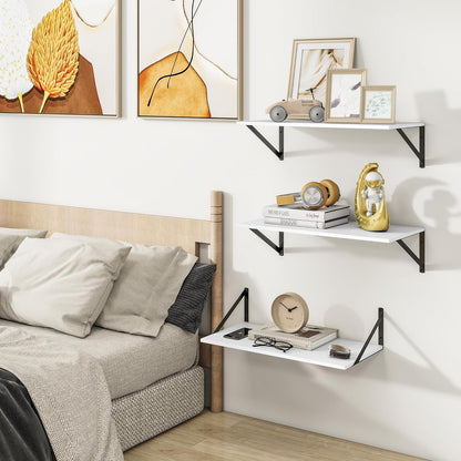 Heimlove 24" W x 12" D Wall Shelves for Books, 12 Inch Deep Floating Shelves Set of 3, Wide