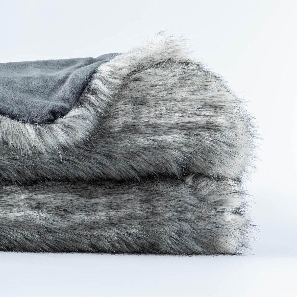 BATTILO HOME Silver Grey Faux Fur Throw Blanket for Couch, Bed, Fake Fur Blankets & Throws, Thick