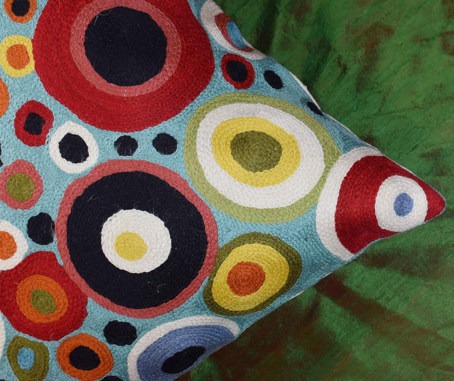 Turquoise Polka Dots Decorative Pillow Cover Contemporary Pillowcase Blue Modern Outdoor Chair