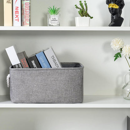 TheWarmHome Large Storage Bins Basket, 2 Pack Grey Fabric Storage Cubes for Changing Table Nursery