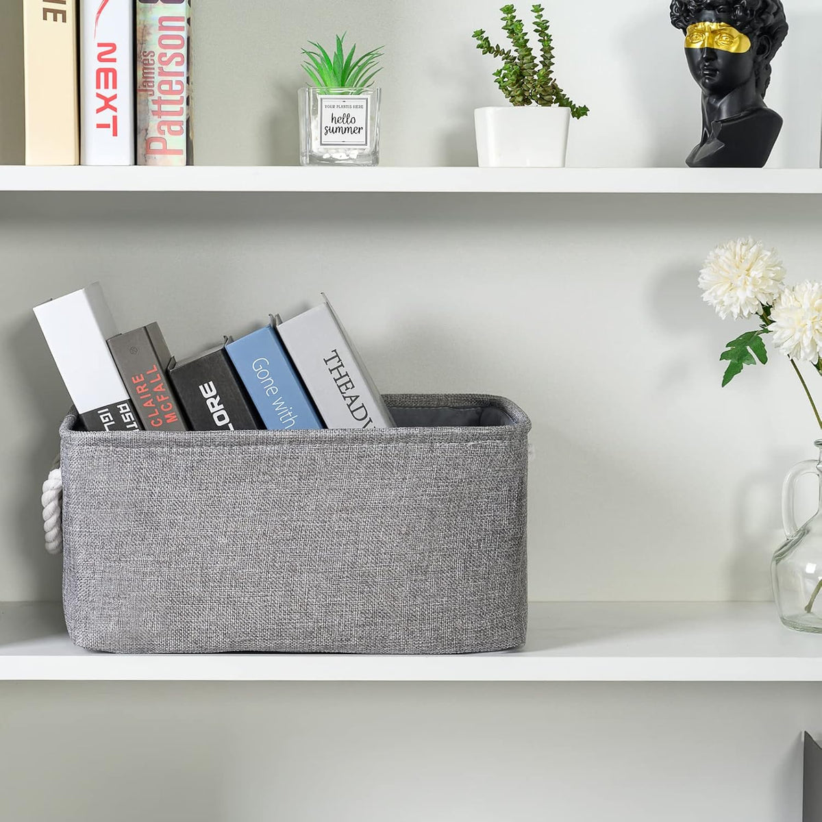 TheWarmHome Storage Bins - Medium 3 Pack Storage Baskets for Organizing Shelves | Fabric Storage