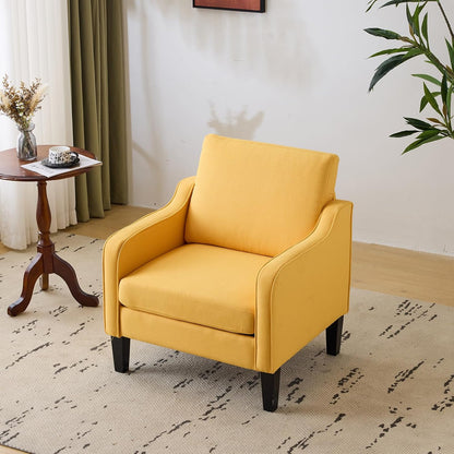 VINGLI Accent Chair for Living Room Chairs Yellow Reading Chair for Bedroom Scooped Arm Chair Mid