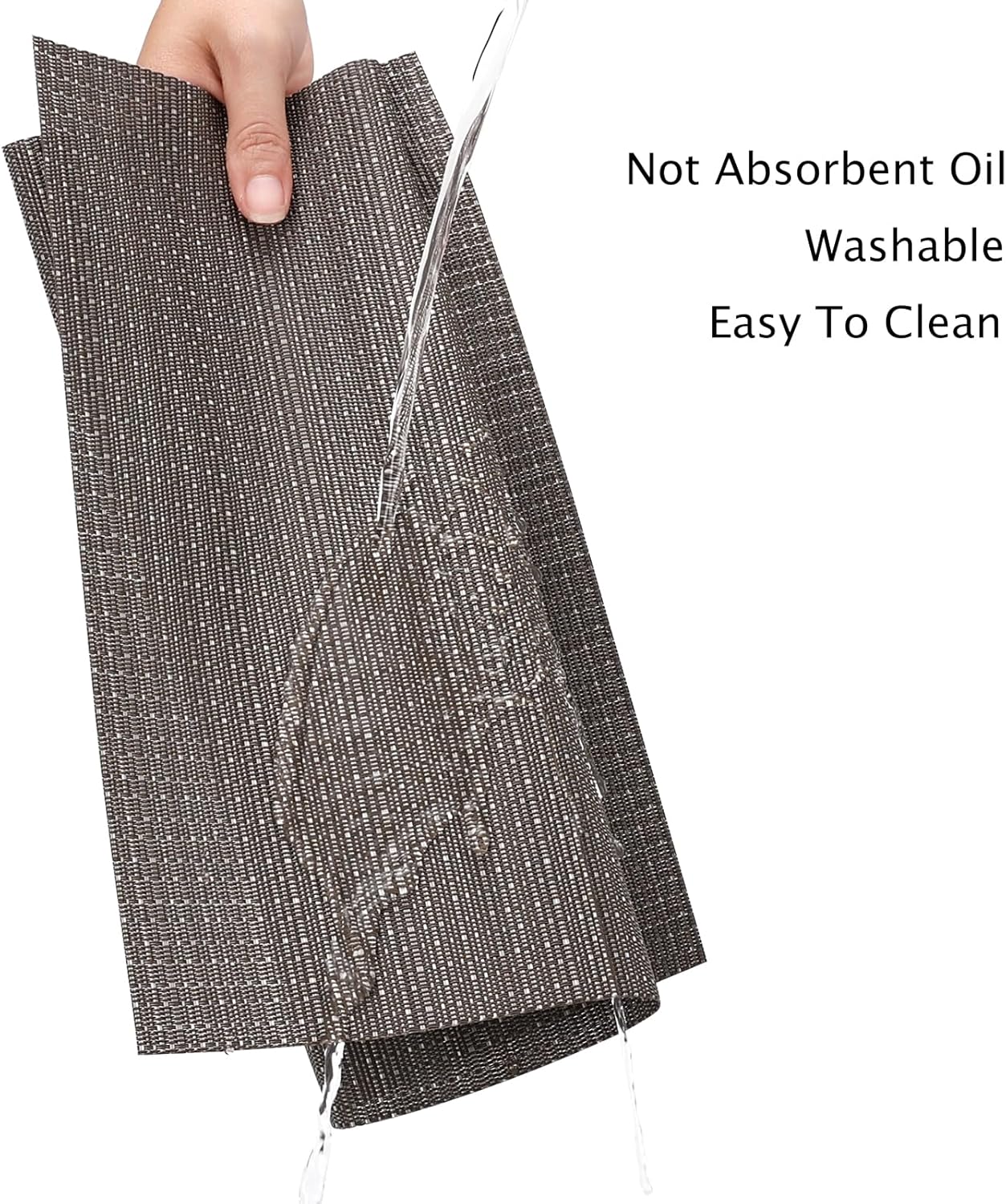 Myir JUN Placemats Set of 6, Vinyl Woven Placemats Place Mats Indoor Washable Table Mats Non-Slip