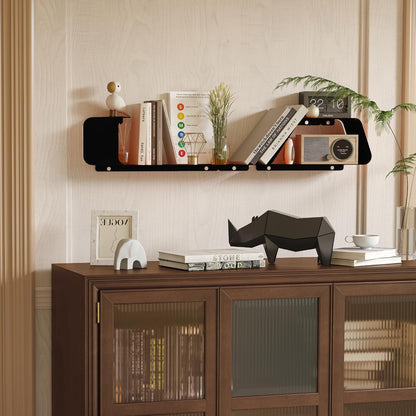 Floating Shelves, Wall Shelf, Set of 3 Wall Mounted Metal Shelves with Unique Design for Wall