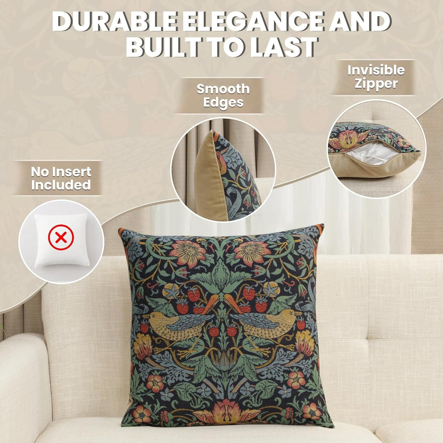 Charlotte Home Furnishings Throw Pillow Covers, Decorative Boho Pillow Covers for Couch, Living