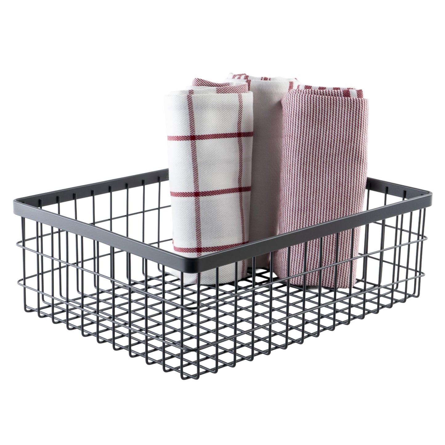 G.E.T. WB-1294-MG Rectangular Metal Storage Wire Basket for Pantry, Produce and More, 9" x 6" x 4"