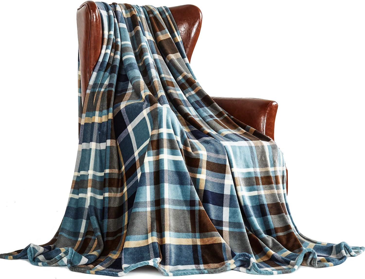MERRYLIFE Throw Blanket Plaid Sherpa | Ultra-Plush Soft Colorful Oversized | Decorative Couch