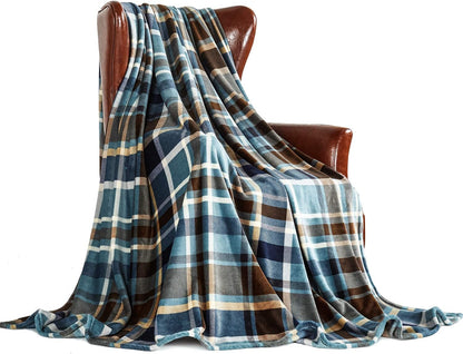 MERRYLIFE Throw Blanket Plaid Sherpa | Ultra-Plush Soft Colorful Oversized | Decorative Couch