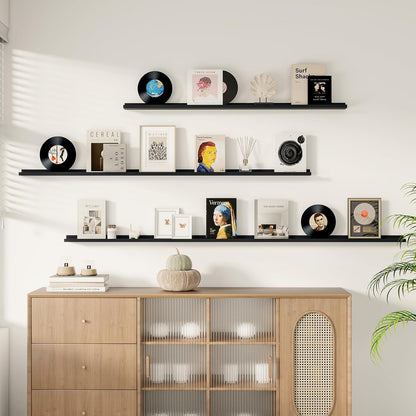 Floating Picture Ledge Shelves for Wall Set of 2, 84 Inches Picture Ledge Shelf with Long Large