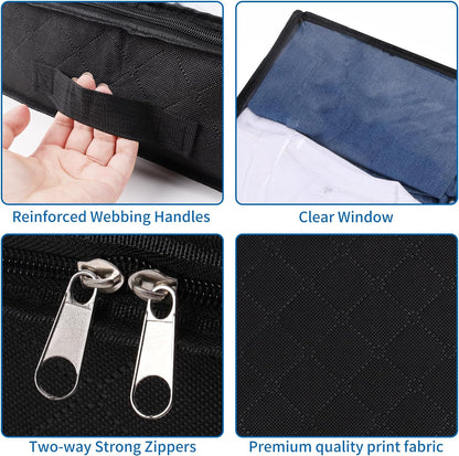 Fixwal Black Underbed Storage Bags with Clear Window and 2 Reinforced Handles Under Bed Storage