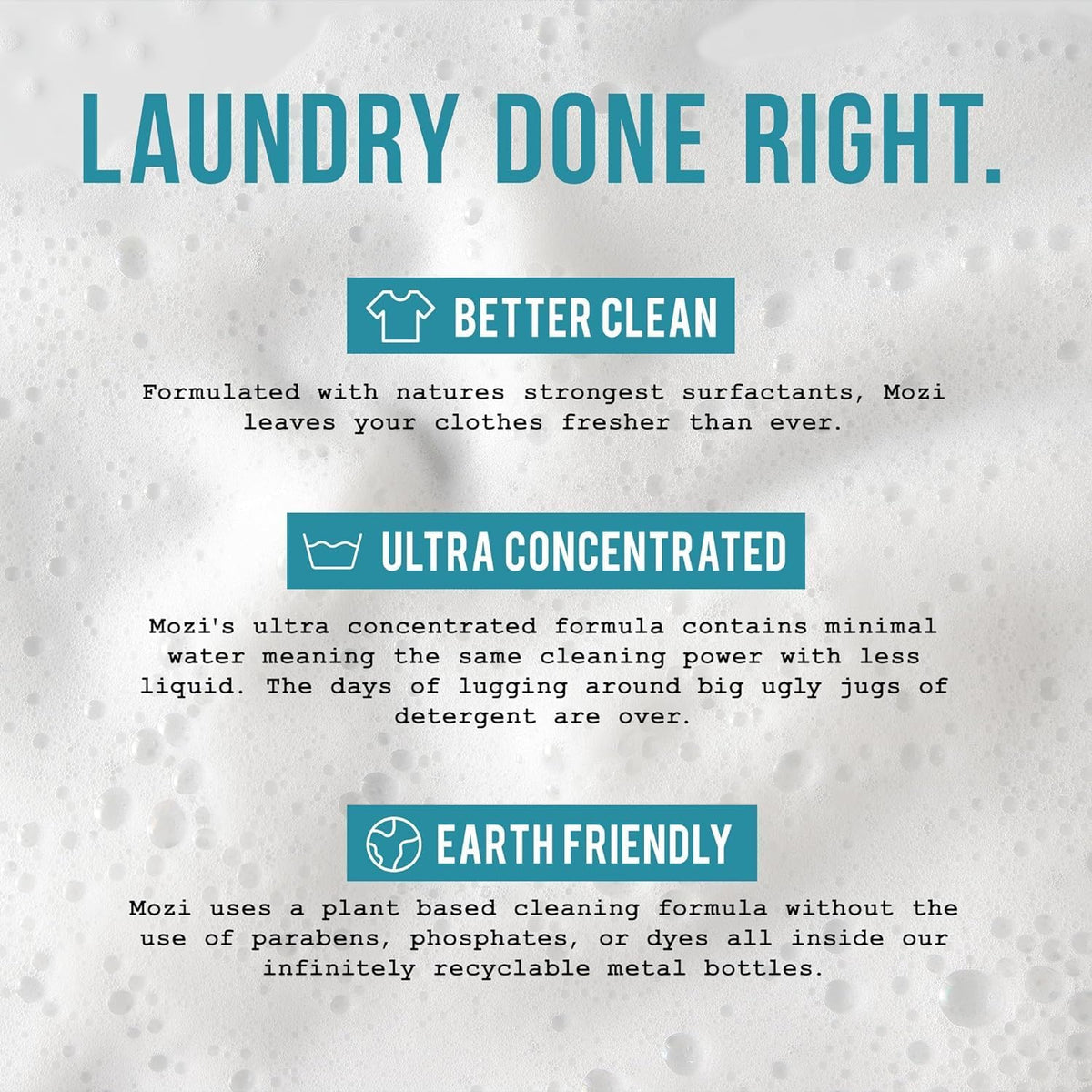 Laundry Detergent Liquid, Unscented, 50+ Loads, Concentrated, Non toxic, Plant Based Enzyme