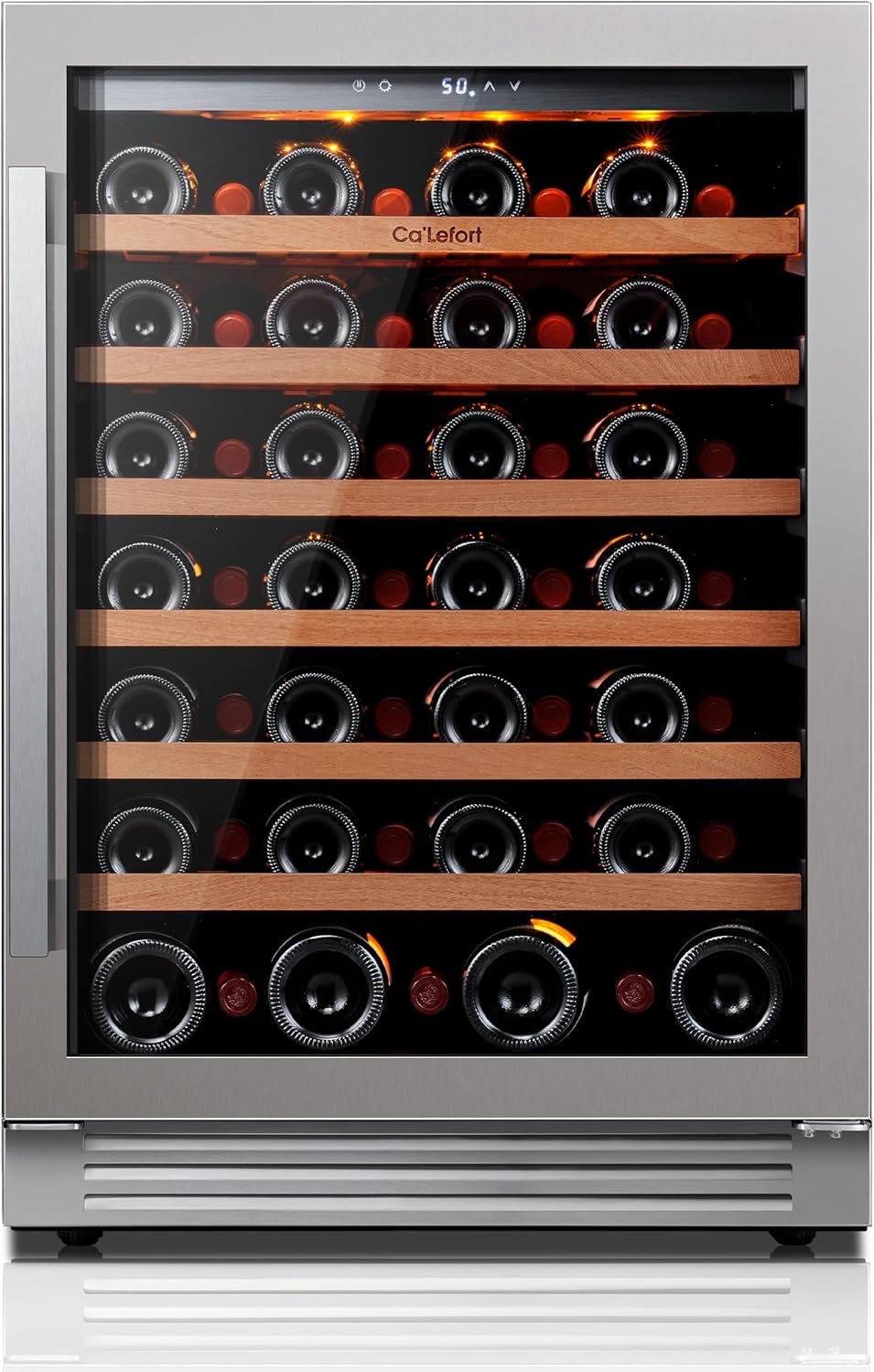 Ca'Lefort 24 Inch Wine Fridge, 54 Bottle Wine Cooler Refrigerator, 40-65°F Wine Refrigerator Glass