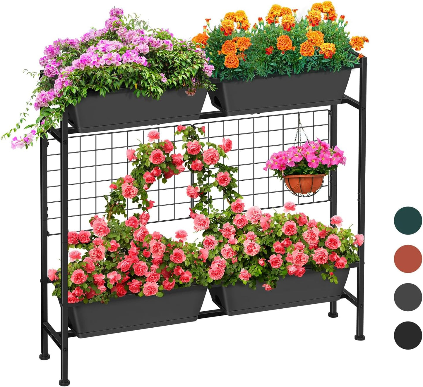 Raised Garden Beds with Legs Elevated Garden Planter Boxes with Trellis Raised Flower Boxes Patio