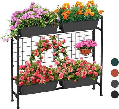 Raised Garden Beds with Legs Elevated Garden Planter Boxes with Trellis Raised Flower Boxes Patio