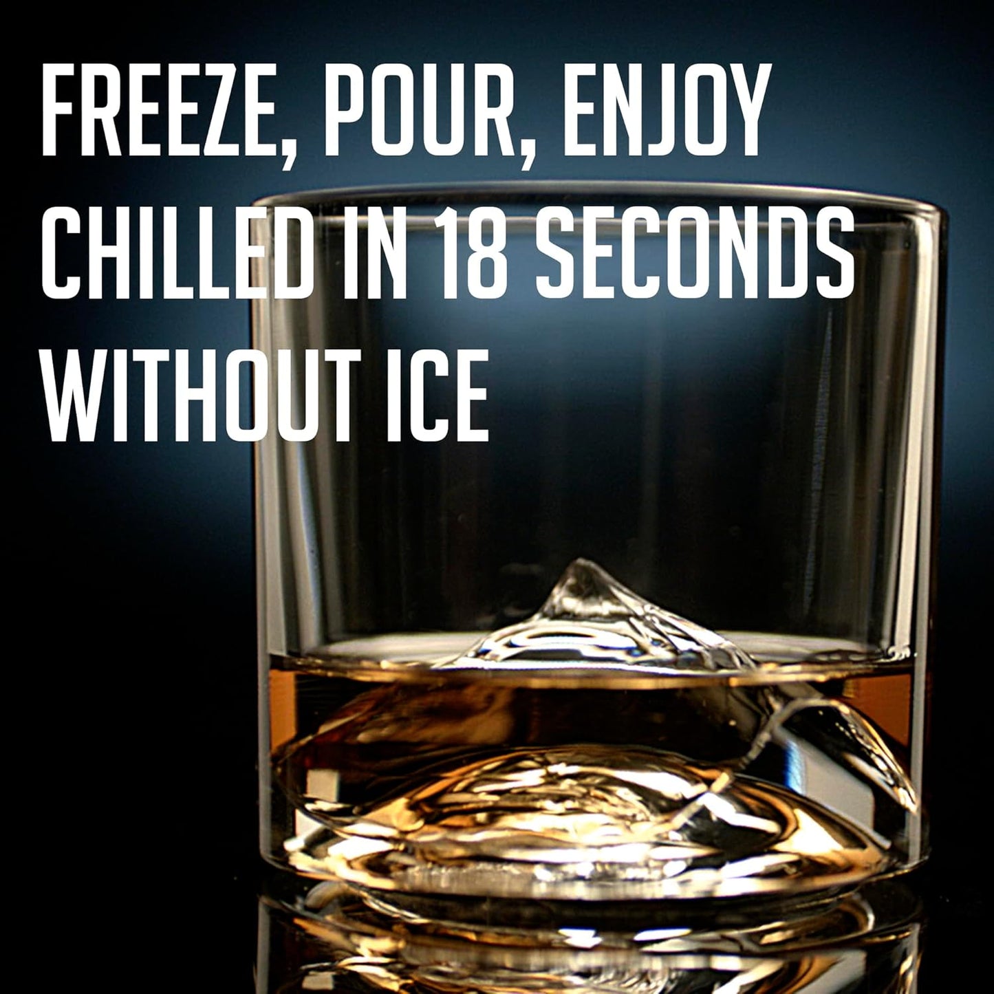 Mount Everest Heavy Crystal Whiskey Glasses Gift Set of 2, Thick Freezable Bourbon Glass 1lb Each