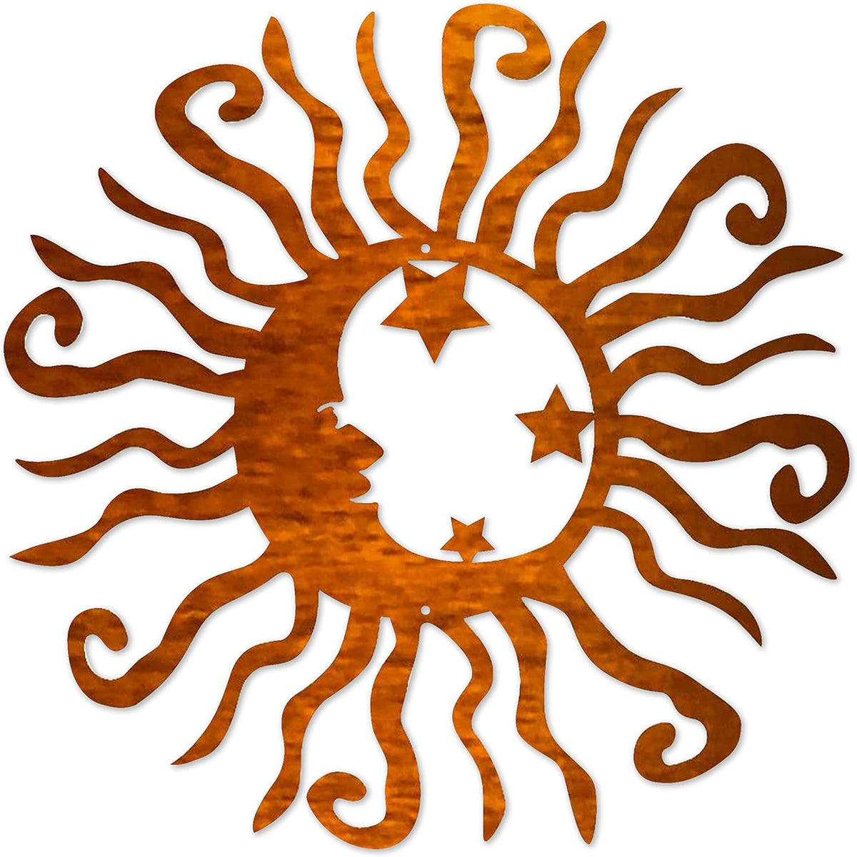 Riverside Designs Wacky Solar Moon Metal Wall Art Steel Outdoor Decor | Heavy-Duty and Waterproof |