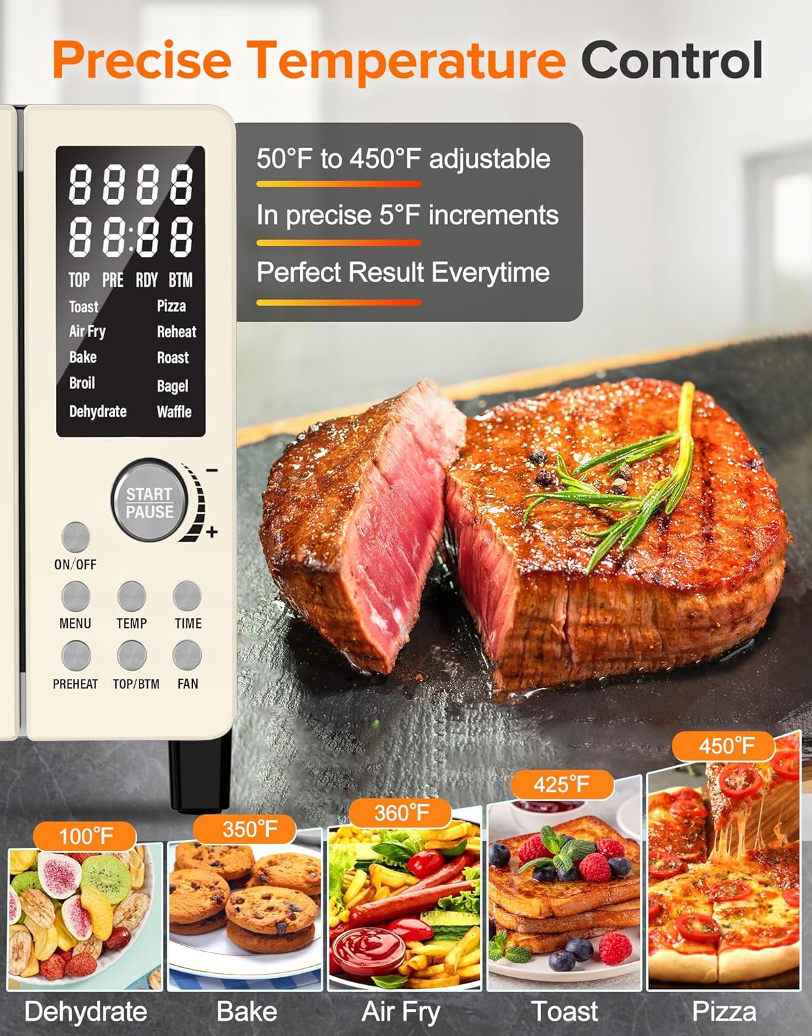 Nuwave Bravo Pro Smart Air Fryer Toaster Oven Combo, Airfryer Convection Oven Countertop, 10-in-1