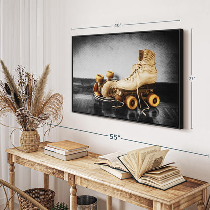 ElephantStock Vintage Skates Pop Wall Art - Horizontal Framed Canvas - 1-Piece Living Room Wall