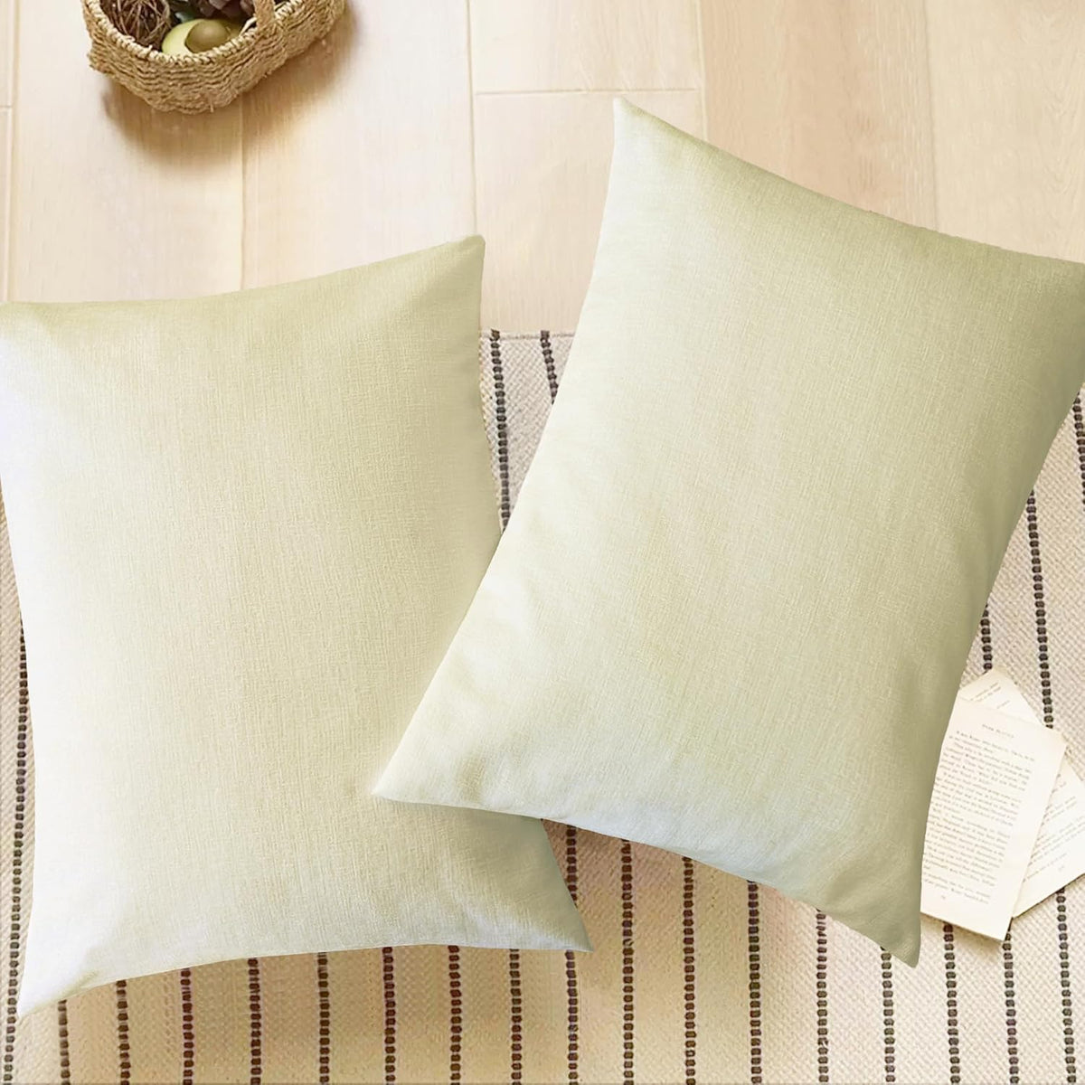 CaliTime Throw Pillow Covers Decorative 20 X 26 Inches Pack of 2 Cozy Chenille Standard Pillow