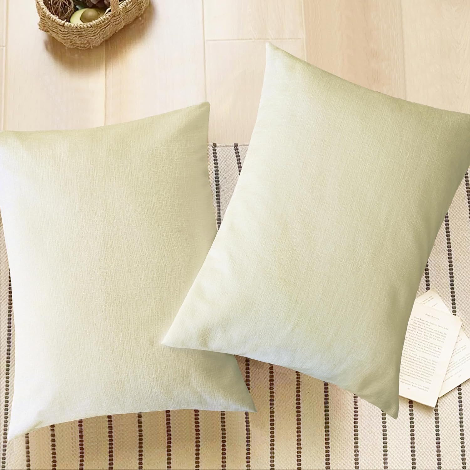 CaliTime Throw Pillow Covers Decorative 20 X 26 Inches Pack of 2 Cozy Chenille Standard Pillow