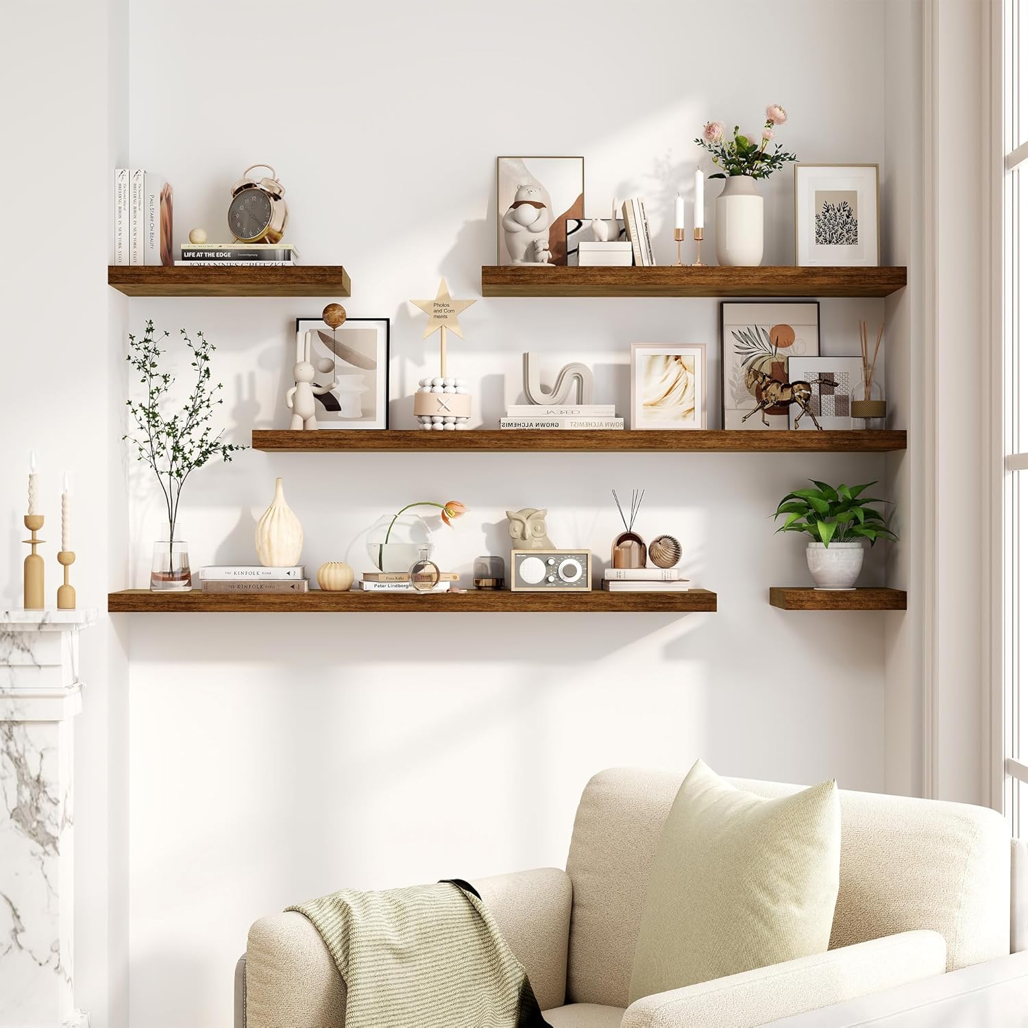 Fun Memories Floating Shelves for Wall, 8 Inch Deep Floating Wall Shelf, 16" x 8" Floating Shelves