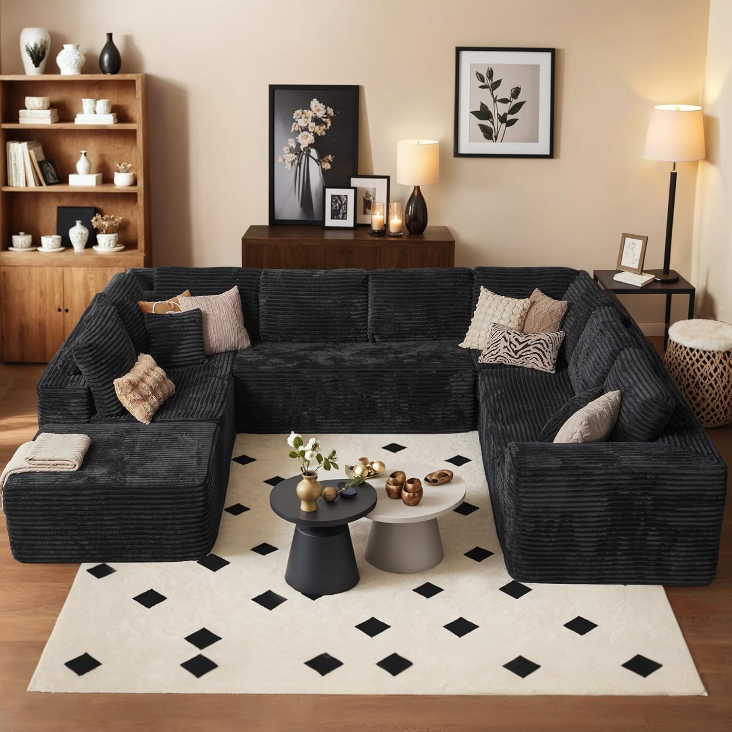 HOOOWOOO Cloud Sectional Couches for Living Room,Modular Sectional Sofa No Assembly,136X108 Inch