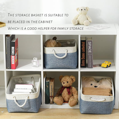 TcaFmac Storage Bins for Organization - Large 3 Pack Canvas Storage Basket for Shelves with