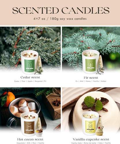 AOOVOO Winter Candles Set for Women - 4 Pack Candles for Home Scented, Aromatherapy Candle with