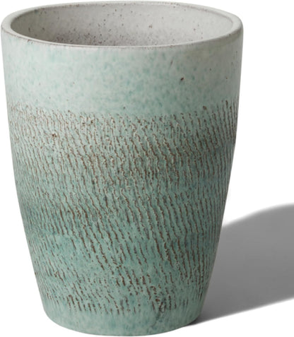 Emissary Bullet 9.5 in. Coastal Splash Ceramic Round Planter (9.5 in. L x 9.5 in. W x 12 in. H)