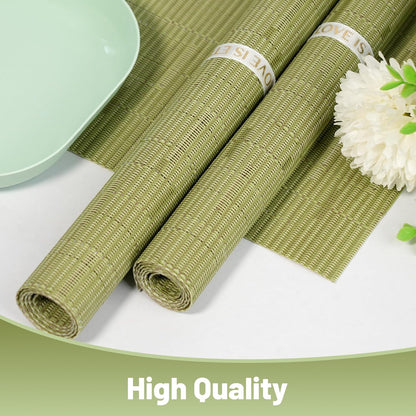 Placemats Set of 6，Non-Slip PVC Weave Table Mats Easy to Clean，Heat Resistant Place Mats for