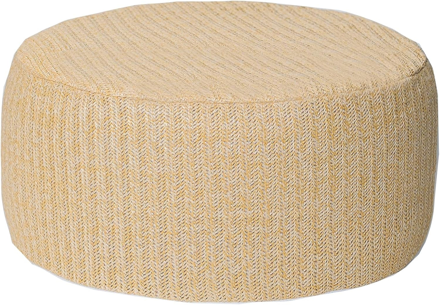 Outdoor Inflatable Ottoman with Air Pump, Fade-Resistant Patio Footrest Stool D21”x H9”, Round Pouf