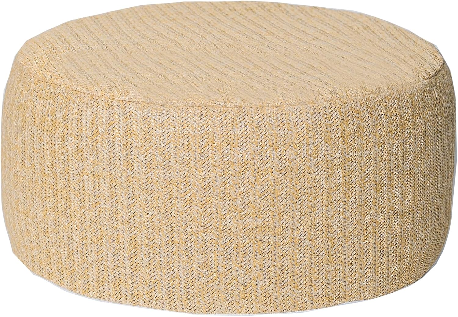 Outdoor Inflatable Ottoman with Air Pump, Fade-Resistant Patio Footrest Stool D21”x H9”, Round Pouf