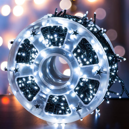 Dazzle Bright 164 FT 500 LED Christmas String Lights, Waterproof Green Wire String Lights with 8