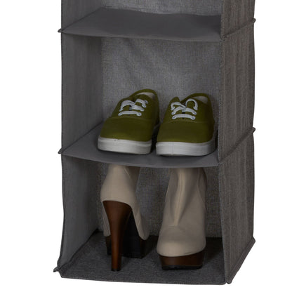 Household Essentials 6-Shelf Linen Hanging Closet Organizer, Gray