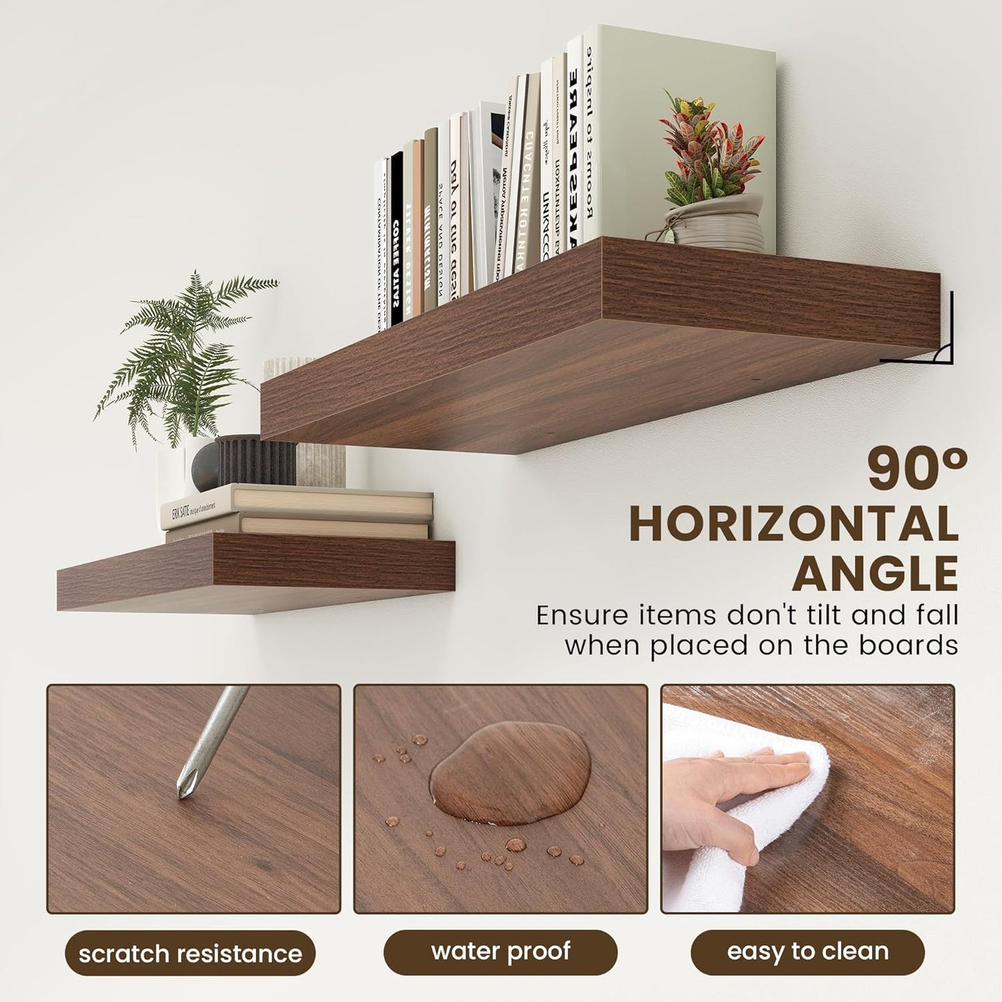 Deep Floating Shelves for Wall | 30 Inch Wide x 12 Inch Deep Floating Shelves | 30W x 12D Rustic