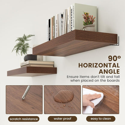 Deep Floating Shelves for Wall | 30 Inch Wide x 12 Inch Deep Floating Shelves | 30W x 12D Rustic