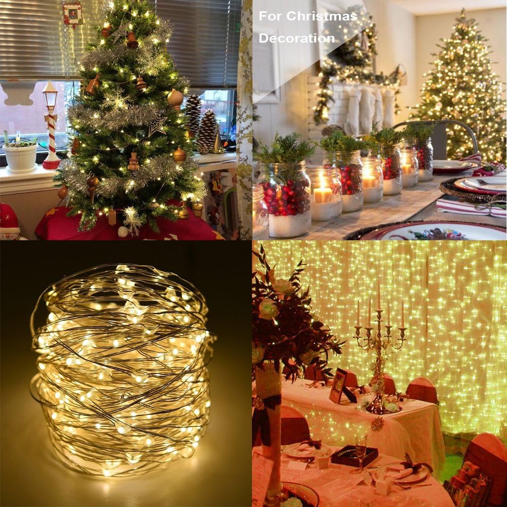 4 Pack Battery Operated Fairy String Lights, 8 Modes 5M Silver Wire with Remote & Timer - 50 LEDs