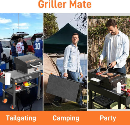 Portable Outdoor Grill Table, Folding Grill Cart Solid and Sturdy, Blackstone Griddle Stand Large