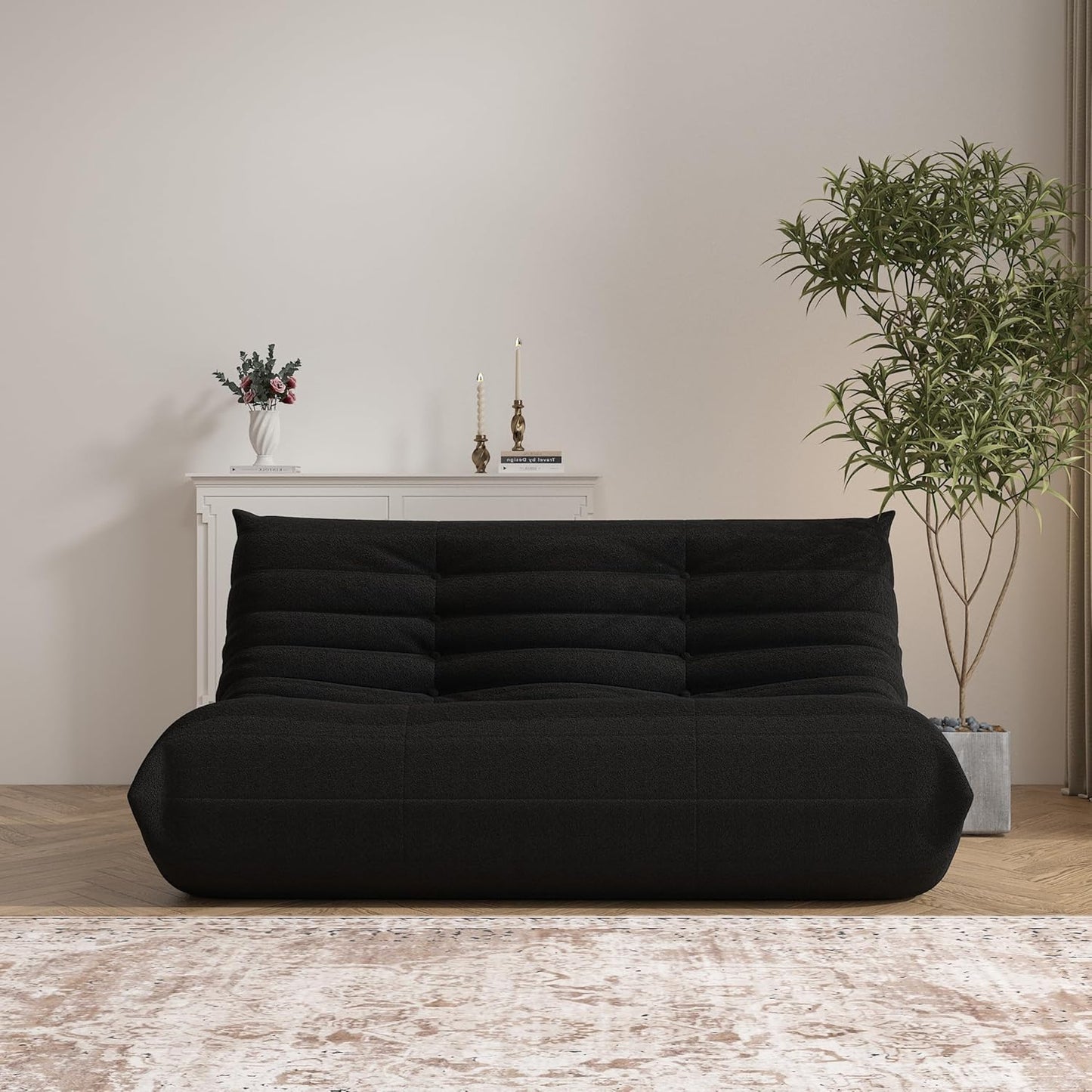 Bean Bag Chair, Loveseat Fireside Chair Bean Bag Sofa Large Bean Bag Chair for Adults, 2 Seater