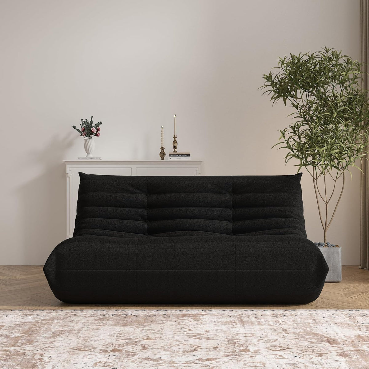 Bean Bag Chair, Loveseat Fireside Chair Bean Bag Sofa Large Bean Bag Chair for Adults, 2 Seater