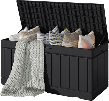Devoko 80 Gallon Deck Box, Waterproof Resin Outdoor Storage Box for Outside and Patio, Outdoor