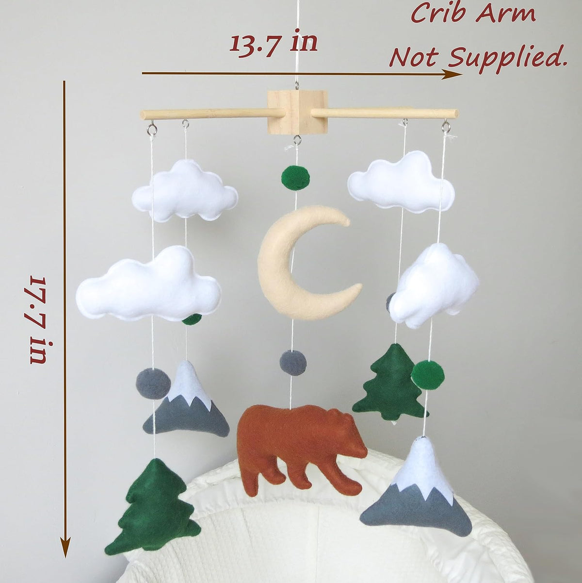 Woodland Mobile for Crib Bear Baby Mobile for Crib Woodland Crib Mobile for Boys Girls Forest Baby