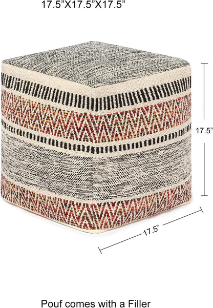 REDEARTH · Tufted Pouf Ottoman with Filler Textured Storage Cube Bean Bag Pouffe Footrest for
