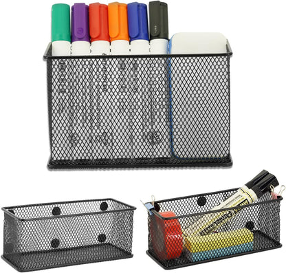 Neudeco Locker Shelf Organizer, Magnetic Pencil Holder, Metal Storage Basket for Whiteboard