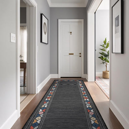 Beverly Rug Outdoor Runner Rug 2x7 Modern Floral Bordered Area Rugs for Indoor and Outdoor Patio