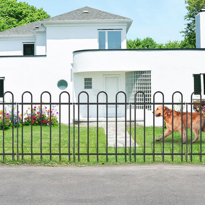 Metal Garden Fence 30 in H x 16 ft L, No dig Garden Border Yard Fencing, Dog Fence Outdoor