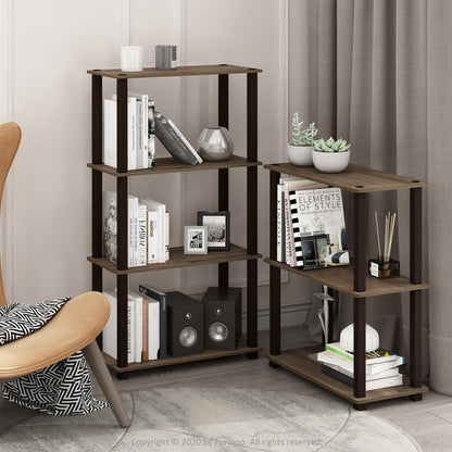 Furinno TURN-S-TUBE Storage Shelves, 3-Tier Book Shelf, Corner Shelf, Toolless Open Shelves, for