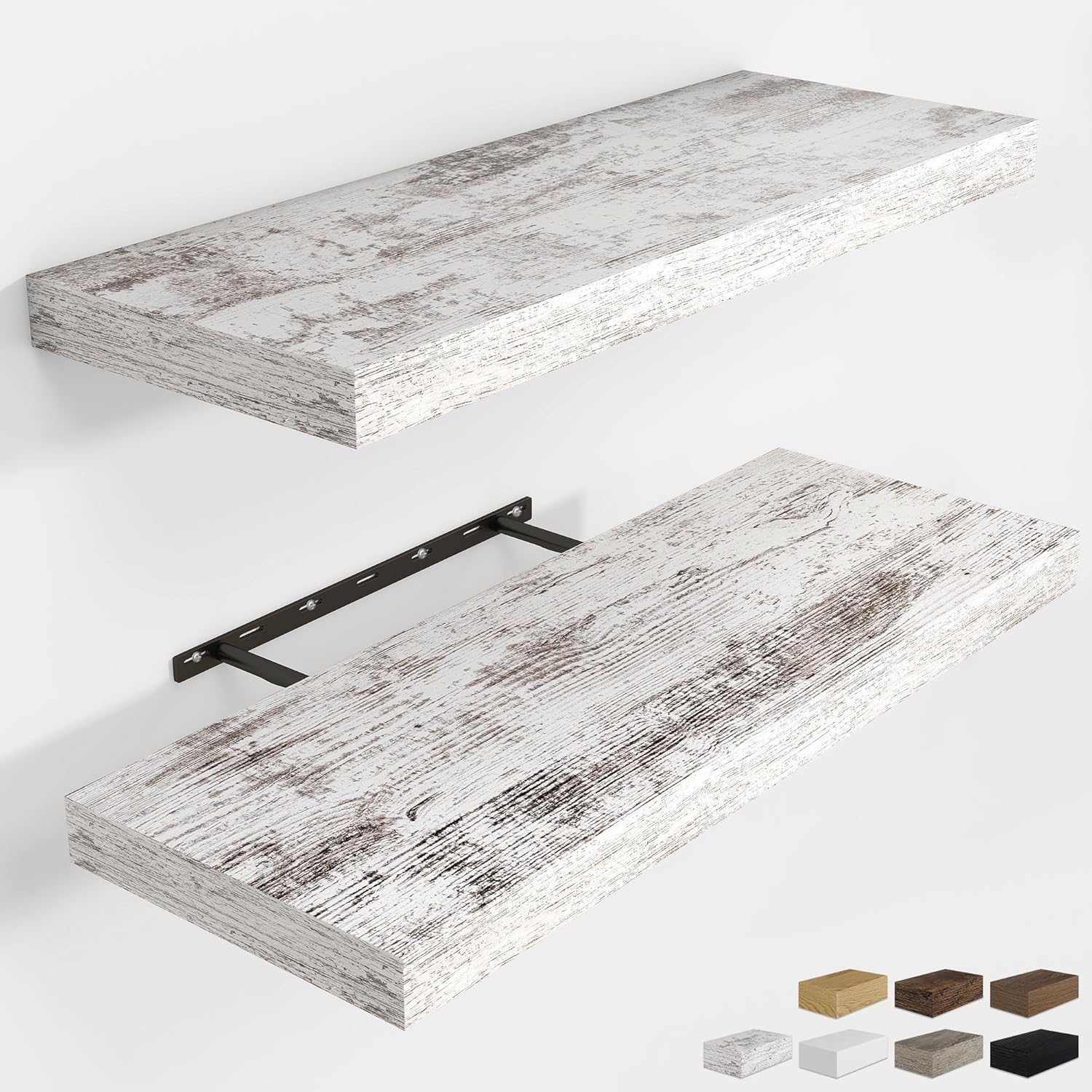 RICHFOCUS 31.5Inch Floating Shelves for Wall 2 Pack Shelves for Bedroom|Kitchen|Bathroom Wall