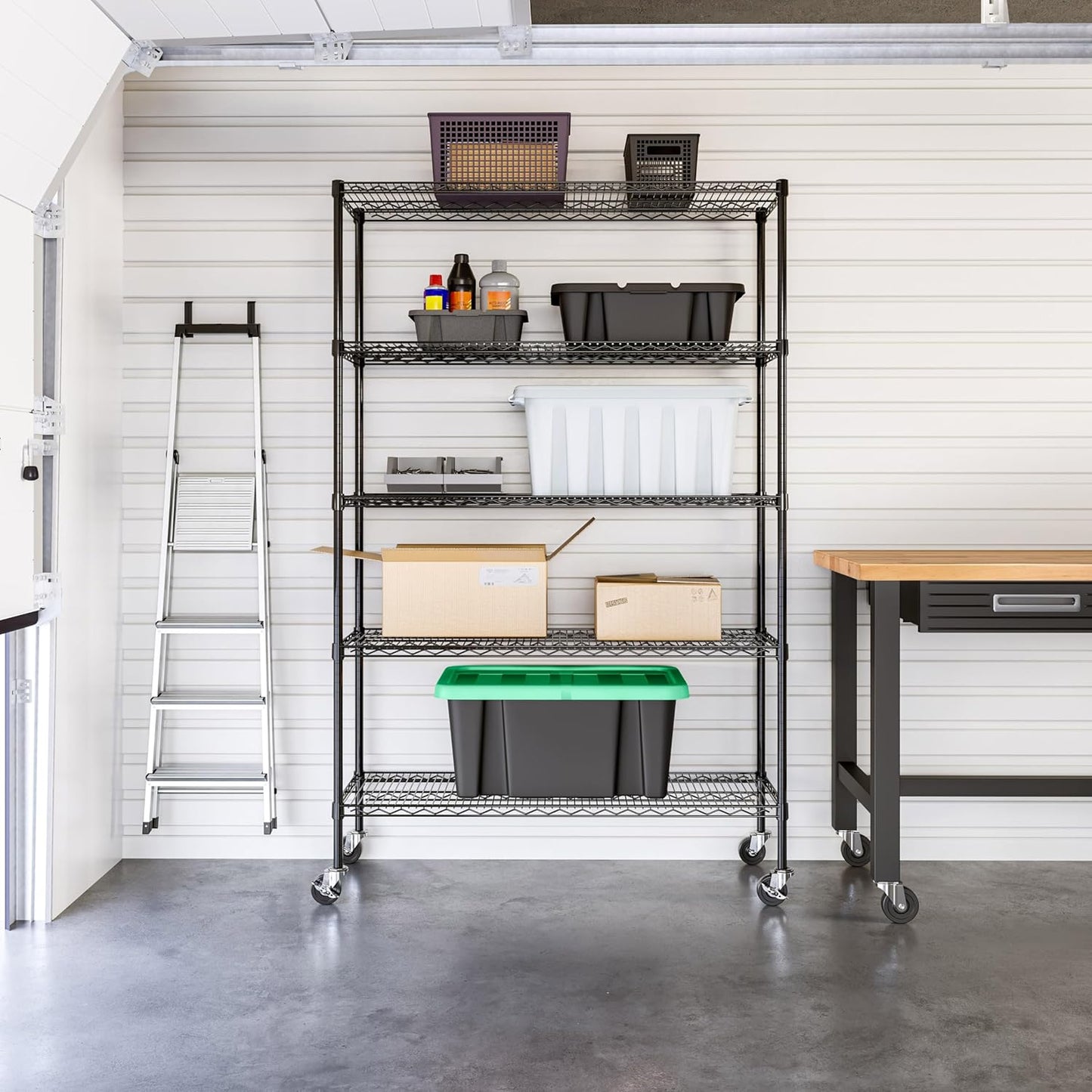 Seville Classics UltraDurable Heavy Duty NSF Solid Steel Wire Rack Storage Unit, Organizer for